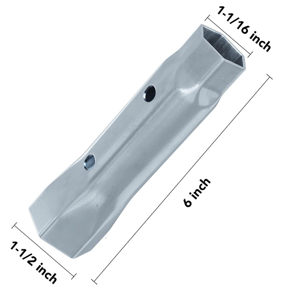 Haromala Upgraded RV Water Heater Element Wrench Socket, Dual Hex Silver