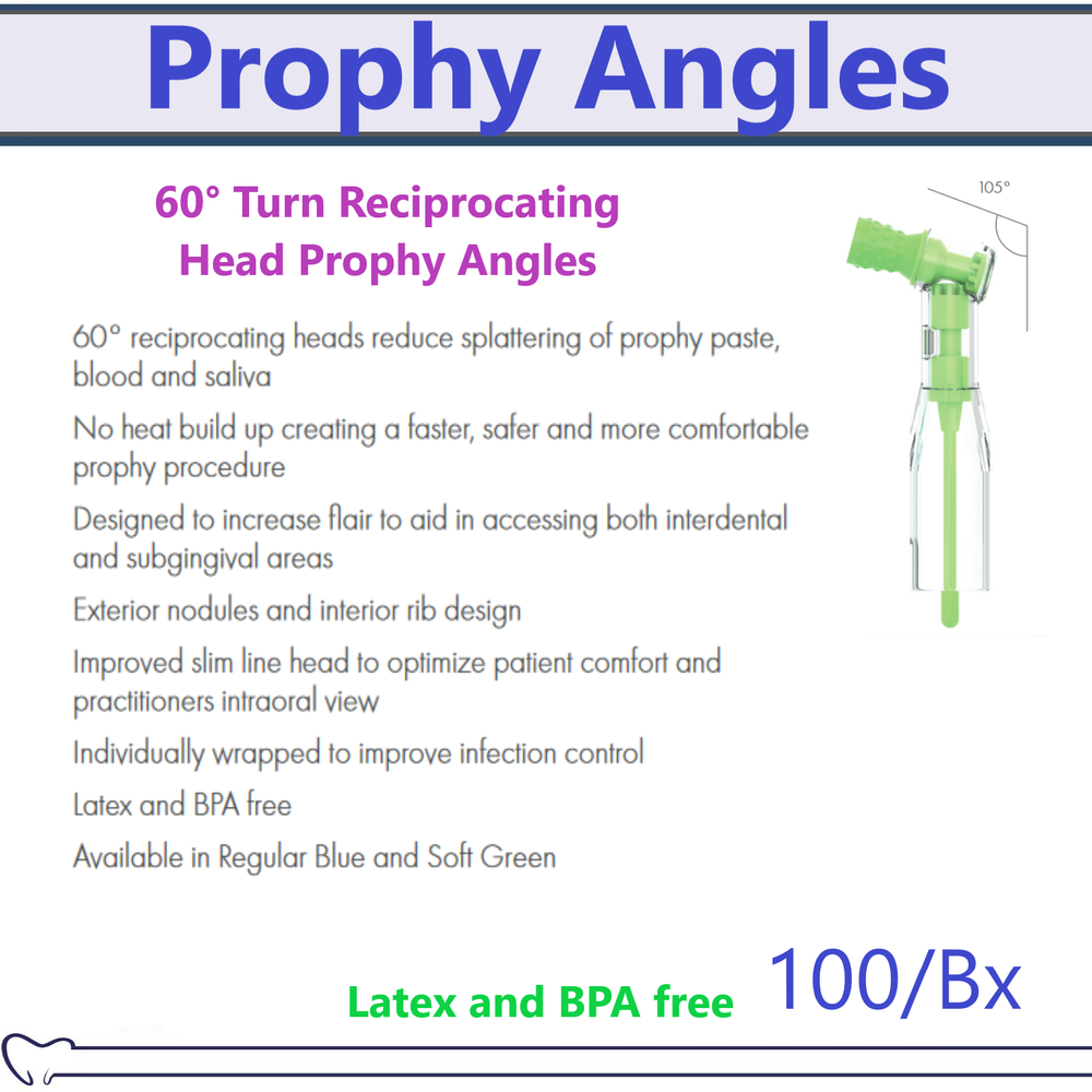 Dental Prophy Angles Soft Cup Regular Cup Ergonomic 105° Head Angle, 12/100/Bx