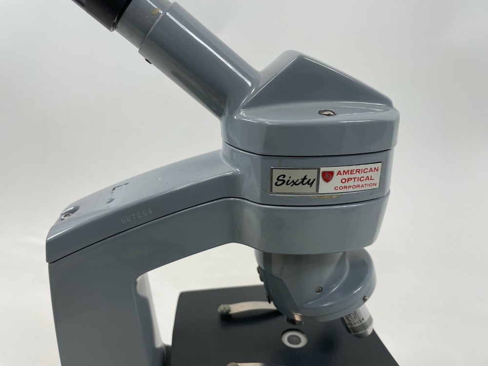 AMERICAN OPTICAL AO SIXTY 3 Objective Laboratory LED BULB Microscope WORKING