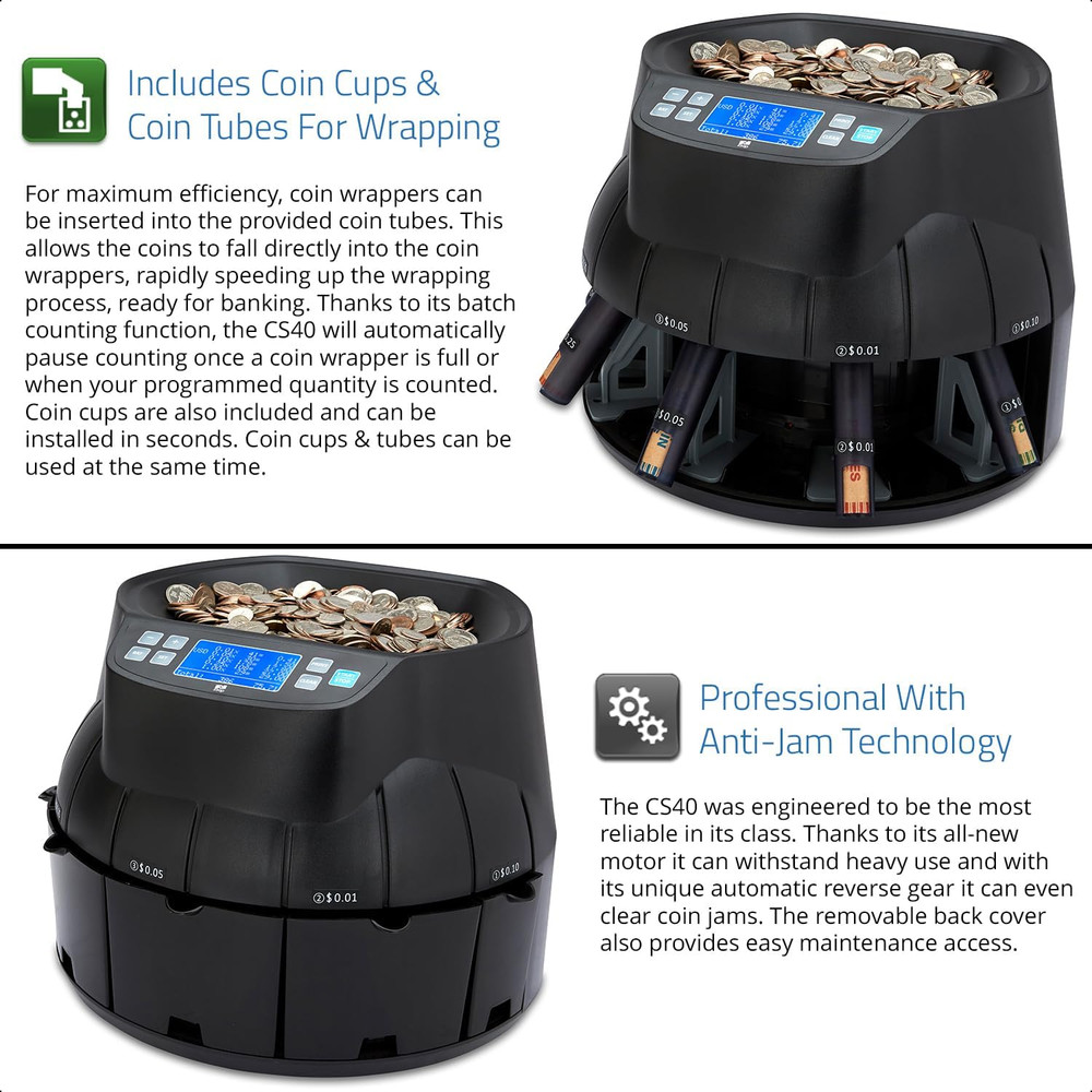 CS40 Coin Counter and Sorter - Efficient Cash Currency Machine
