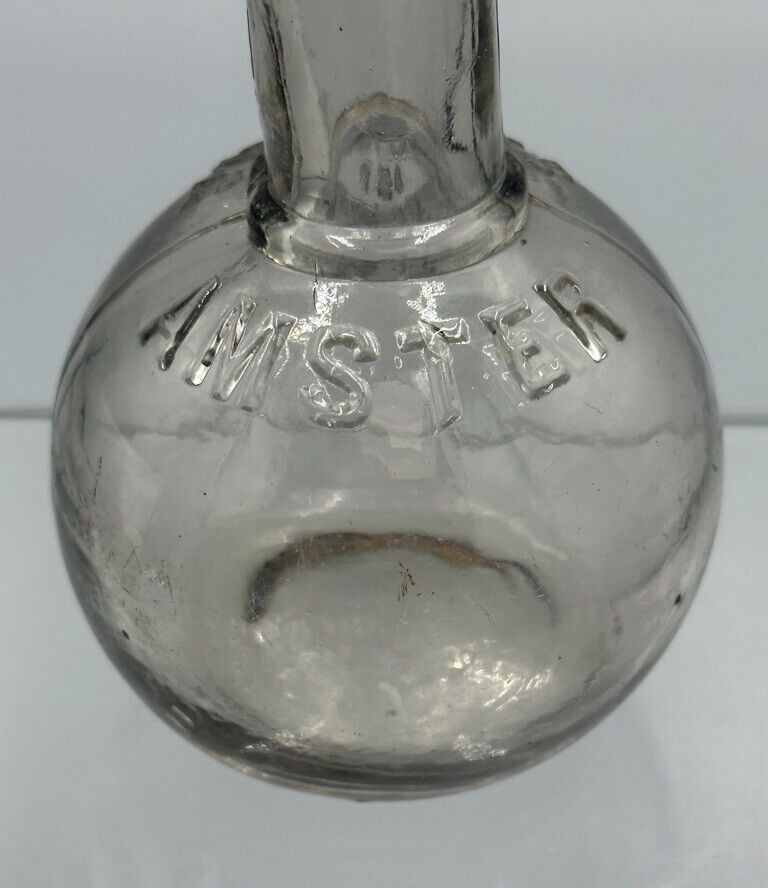 1913 STOCKING DARNER - AMSTER Glass CANDY CONTAINER Antique E&A 703