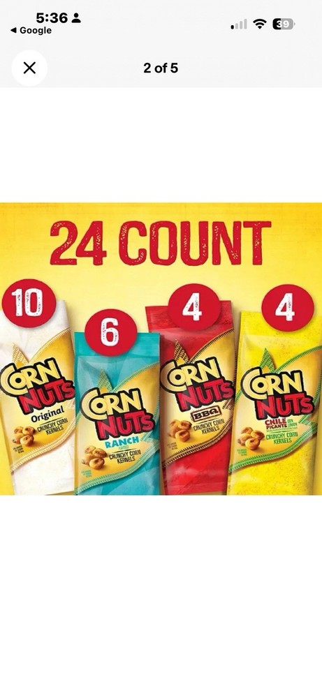 Corn Nuts Crunchy Corn Snacks, Variety Pack, 1.7 oz., 24 pk.