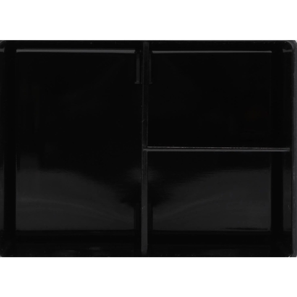 Soft Touch Black Ribbed Plastic Organizer with 3 Compartments
