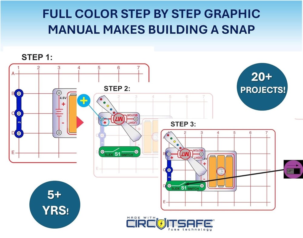 Interactive Beginner STEM Kit - Lighted Color-Changing Fan & More for Kids 5-9!