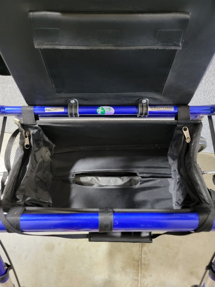 Hugo Elite Rollator Walker with Seat Backrest Saddle Bag Folding - Blue