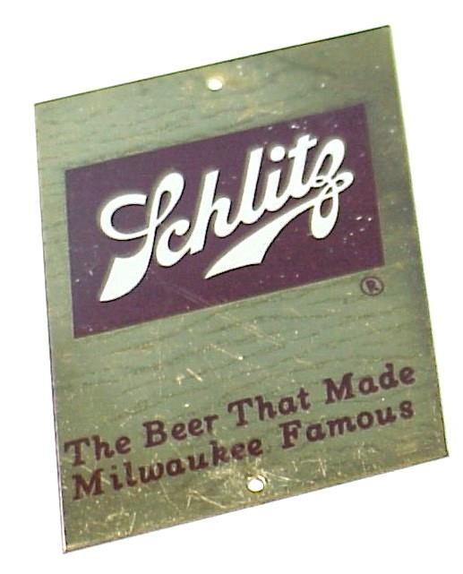 Schlitz Nameplate for Beer Can Opener