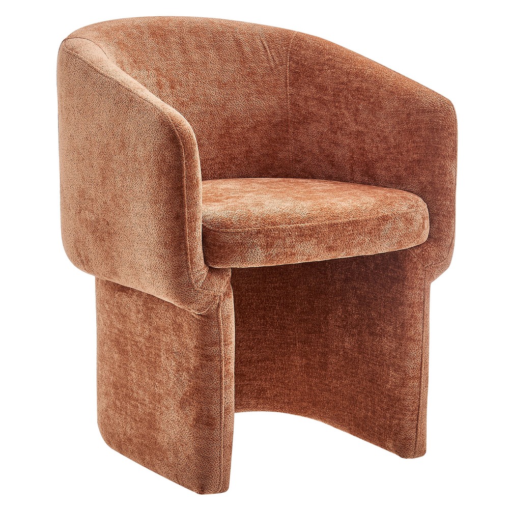 Verity Chenille Dining Armchair in Rust