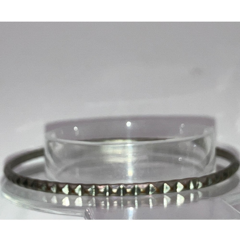 Silver-Tone Stamped Beveled 2.75" Bangle Bracelet!