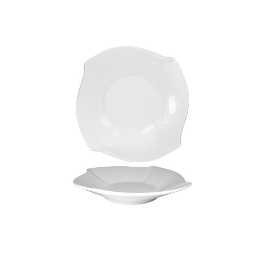 Rhapsody Bright White 9 oz Porcelain Grapefruit Bowl