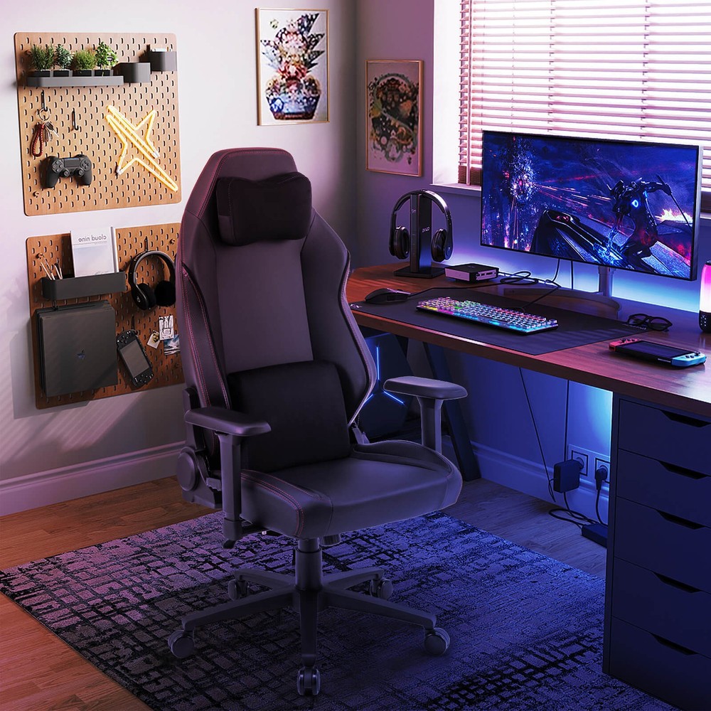 Gaming Chair Ergonomic High Back Computer Chair w/Rocking Function & 2D Armrests