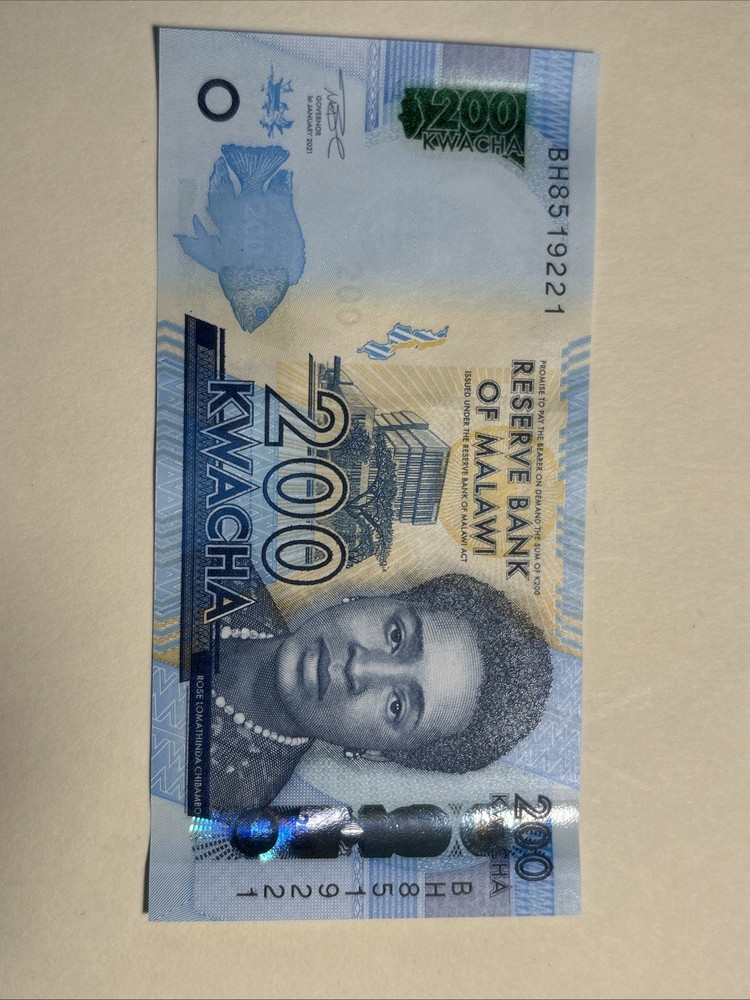 Malawi 2022 200 Malawi Unc Random Serial Number