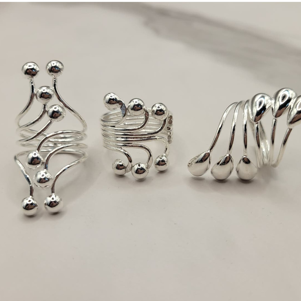 Handcrafted Silver Unique Wrap Ring Size 8.5