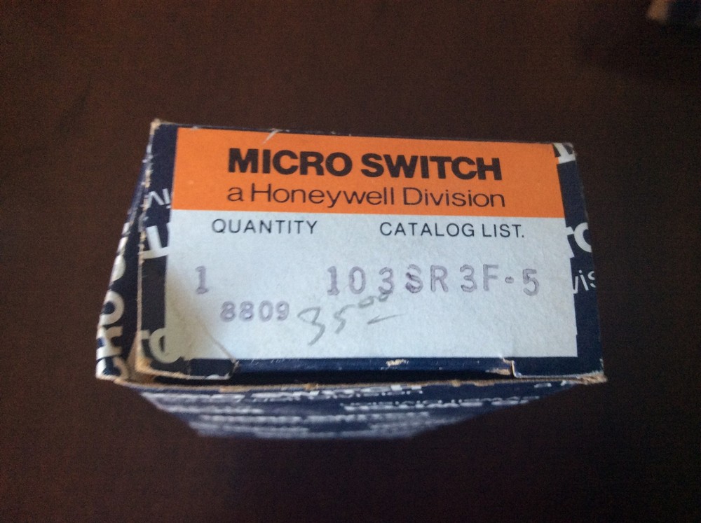 Honeywell Micro Switch #103SR3F-5, NOS, (MDR-24)