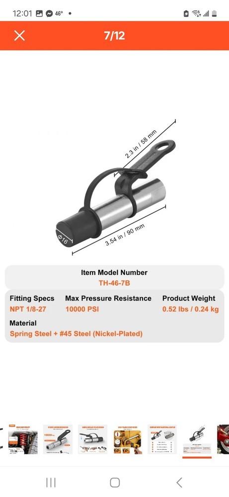 Vevor Locking Grease Coupler TH-46-7B