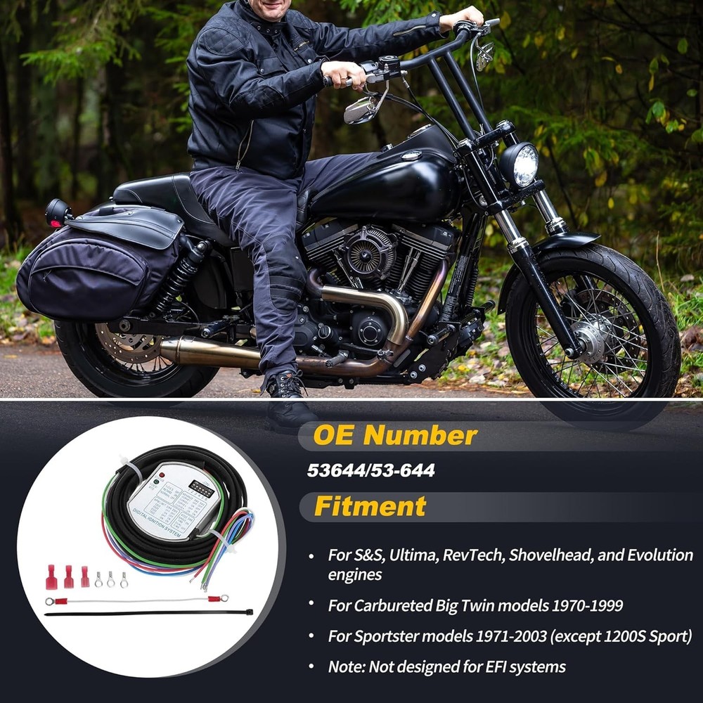 53-644 Electronic Ignition Module For Harley Dyna Programmable Single Fire