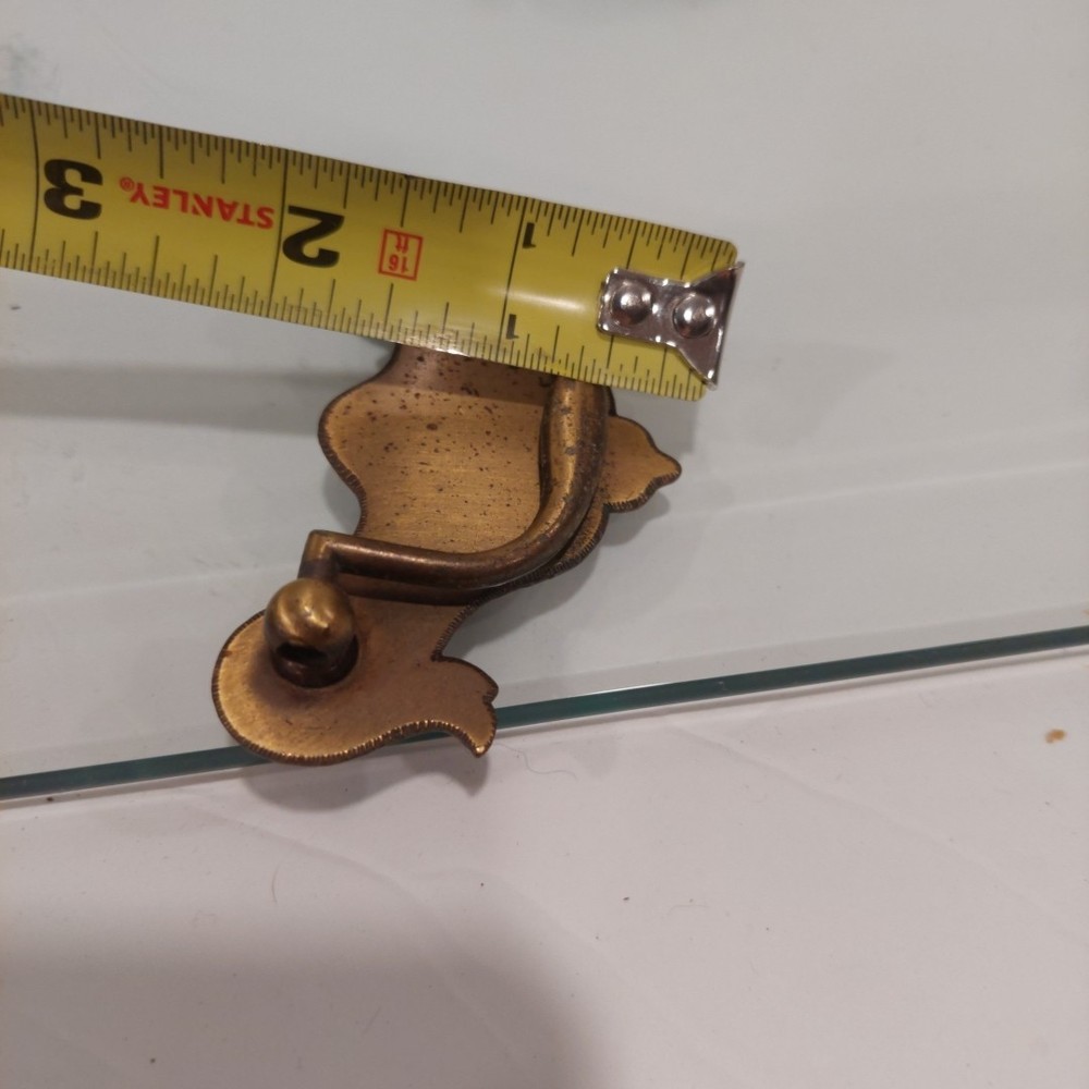 Four Small Vintage Brass Batwing Drop Bail Handle Drawer Pulls 3 1/8" wide