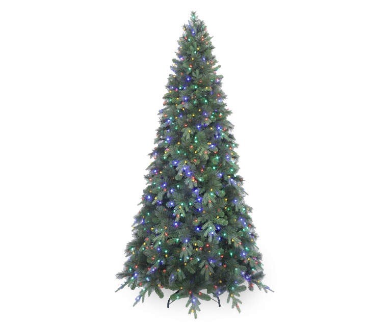 9 Foot Pre-Lit Multi-Colored LED Artificial Christmas Tree