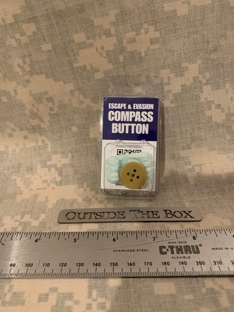 Emergency/Survival:  Compass Button, TAN - Escape & Evasion, 3/4"
