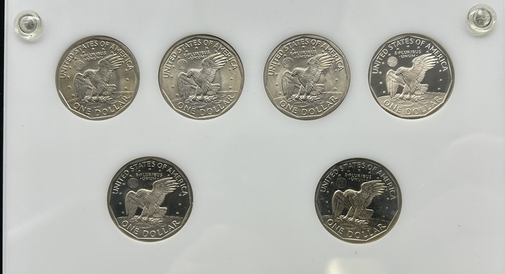Susan B Anthony Dollar Complete Set - Includes Type 2 Proofs in CAPITAL PLASTICS