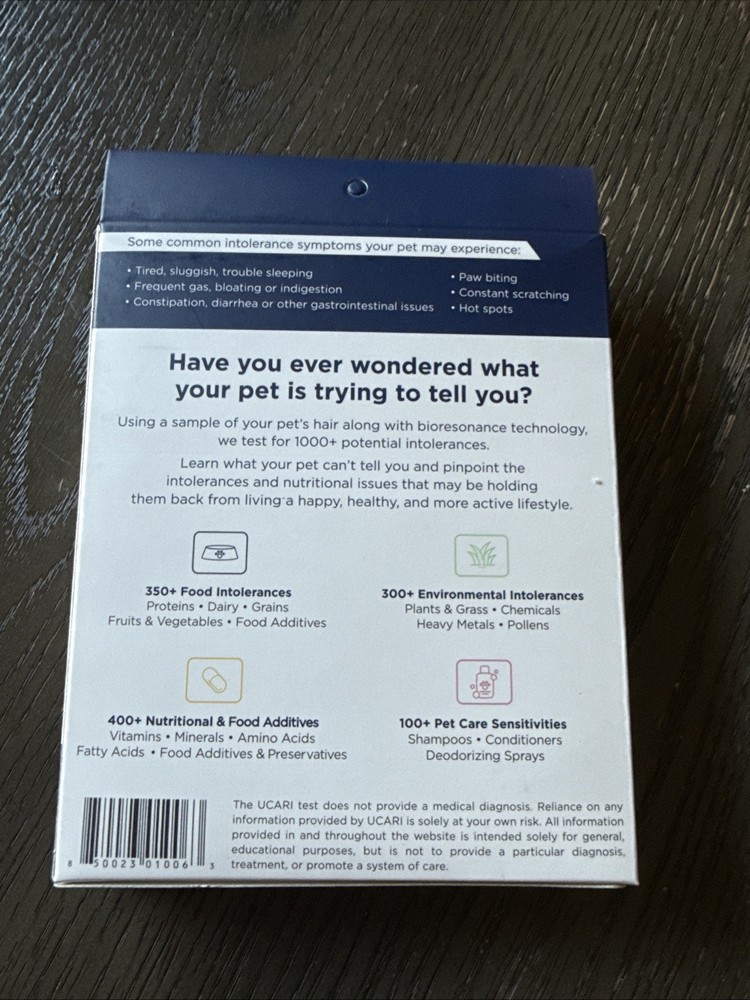 Ucari Comprehensive At home Intolerance Testing Kit For Pets