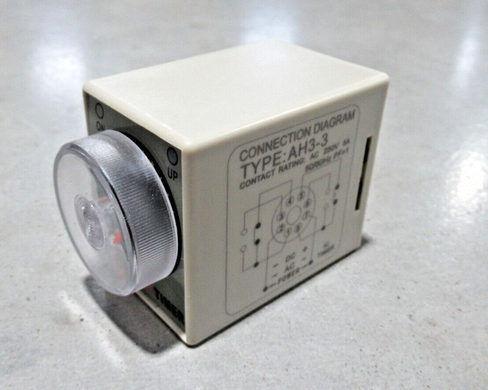 Time Relay AH3-3 Delay Time Timer 0-10 Seconds, 110 VAC, 5A, *NEW IN BOX*
