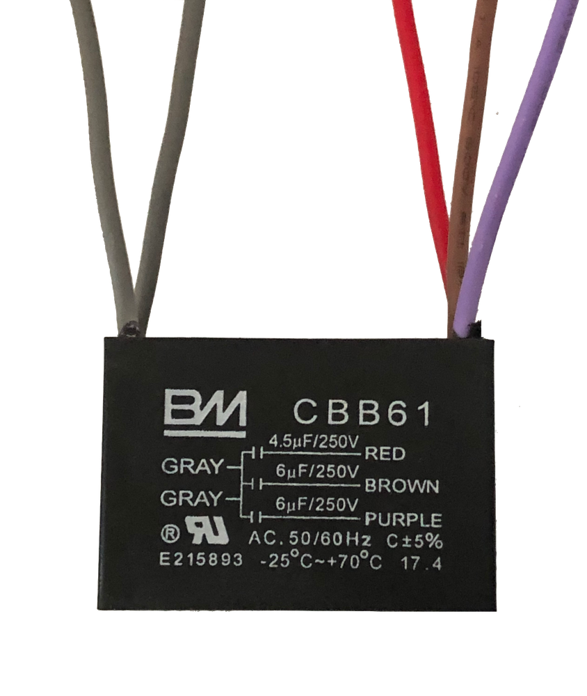 BM CEILING FAN CAPACITOR CBB61 4.5uf+6uf+6uf 5 WIRE