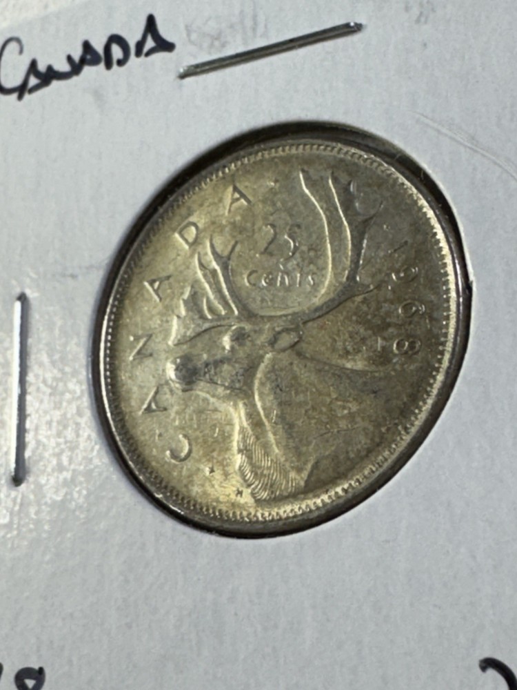1968 Canada 25 Cents Silver Coin