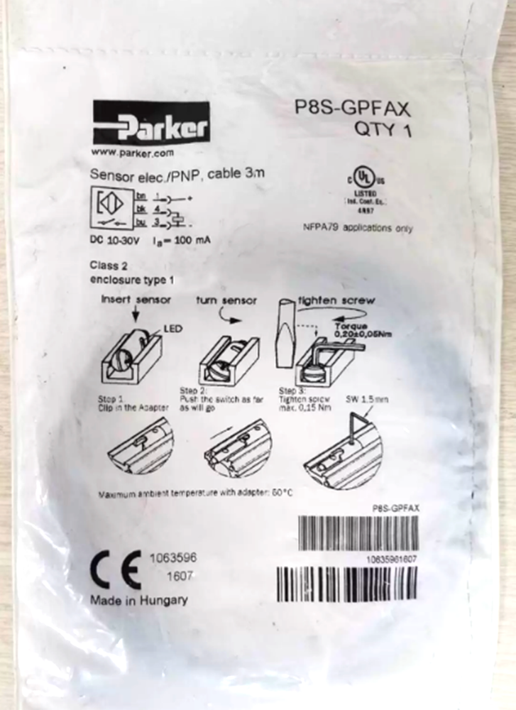 NEW PARKER P8S-GPFAX Sensor Actuator
