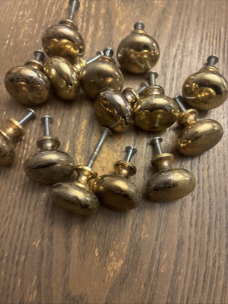 23 Brass/Silver Mid Century Modern Drawer Pulls Knobs Hardware LOT