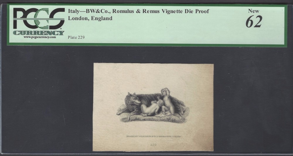 Italy BW&Co. Remlus & Remus Vignette Die Proof Uncirculated