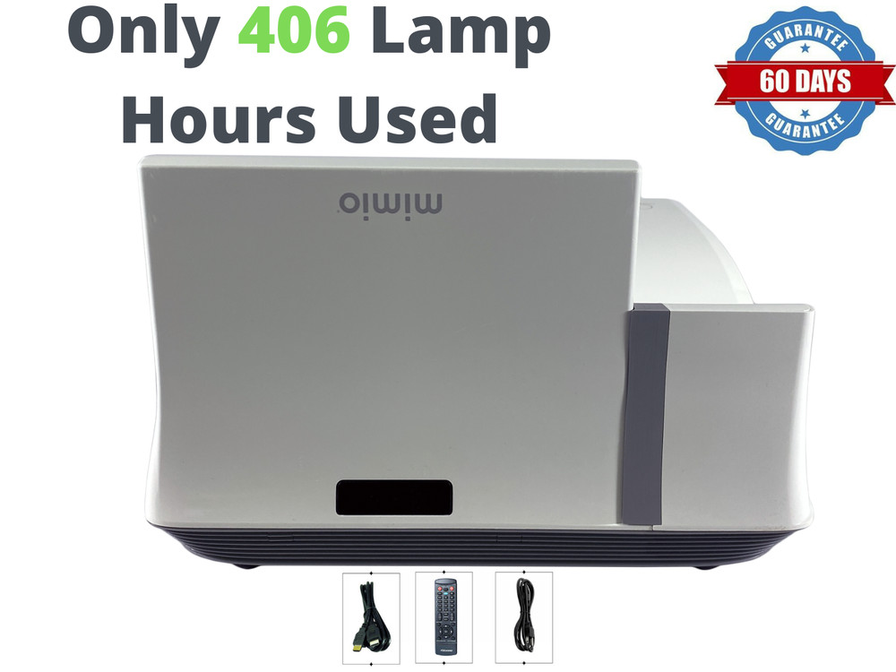Ultra Short Throw Mimio 280 DLP Interactive Projector 3D HD HDMI 406 Hours Used!