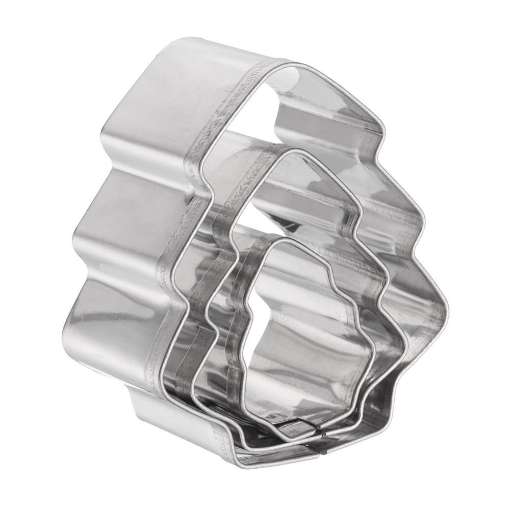 3Pcs Christmas Tree Cookie Cutters Set Assorted Sizes Cookie Cutters
