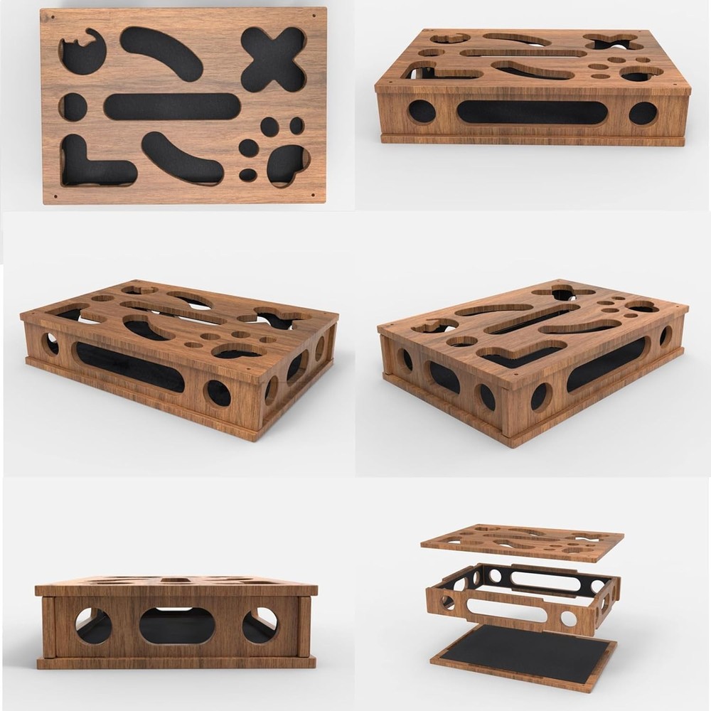 Cat Scratch Puzzle Enrichment Box,Contains Sandpaper Inside (Brown)