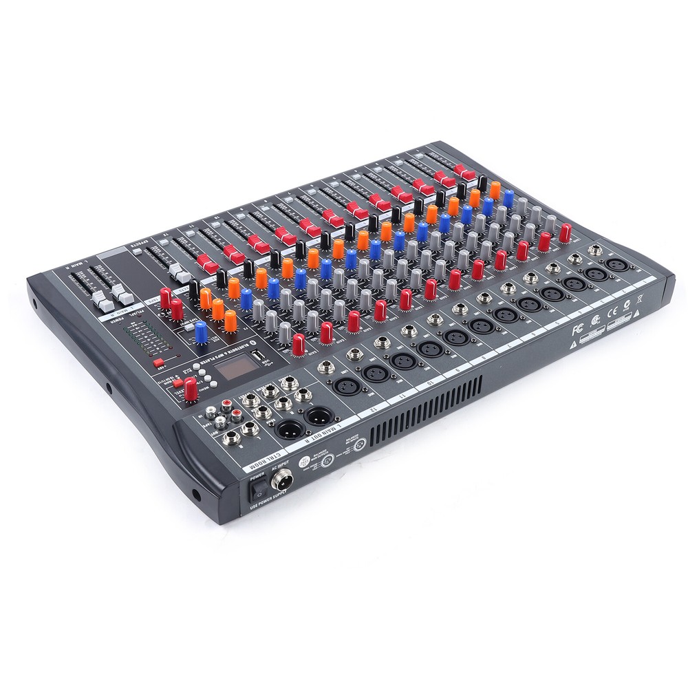 12-Channel USB Bluetooth Live Studio Audio Mixer Power Mixing Console Board Pro