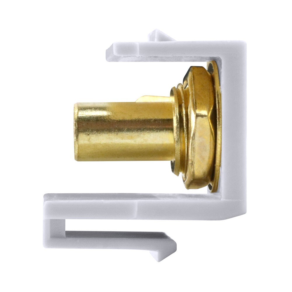 Construct Pro Solder Tab Keystone Jack Insert (Female Banana Plug, White)