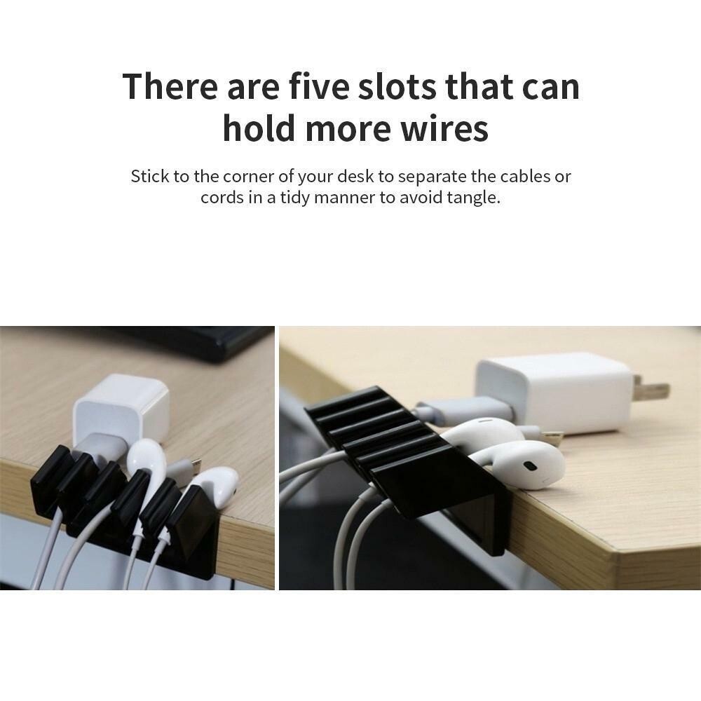 Cable Organizer 2pcs Five Slot Plastic Wire Cord Divider Holders Multipurpose