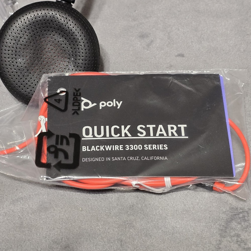 Plantronics Poly Blackwire 3300 Series, New Without Box Or Case