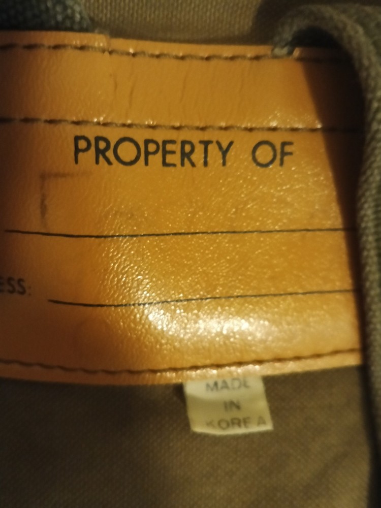 Korean Military Surplus Canvas Backpack with Property Tag and Patch