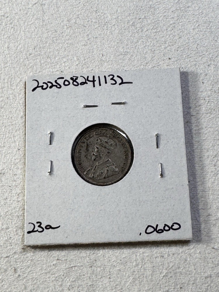 1932 Canada 10 Cents Silver Coin Cleaned