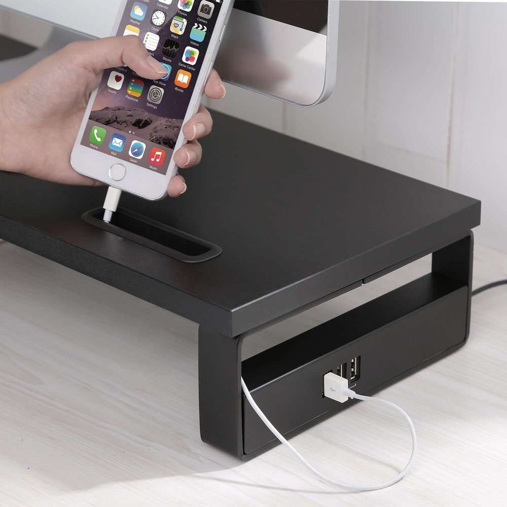 Lorell Wireless Charging Sled Base Monitor Stand