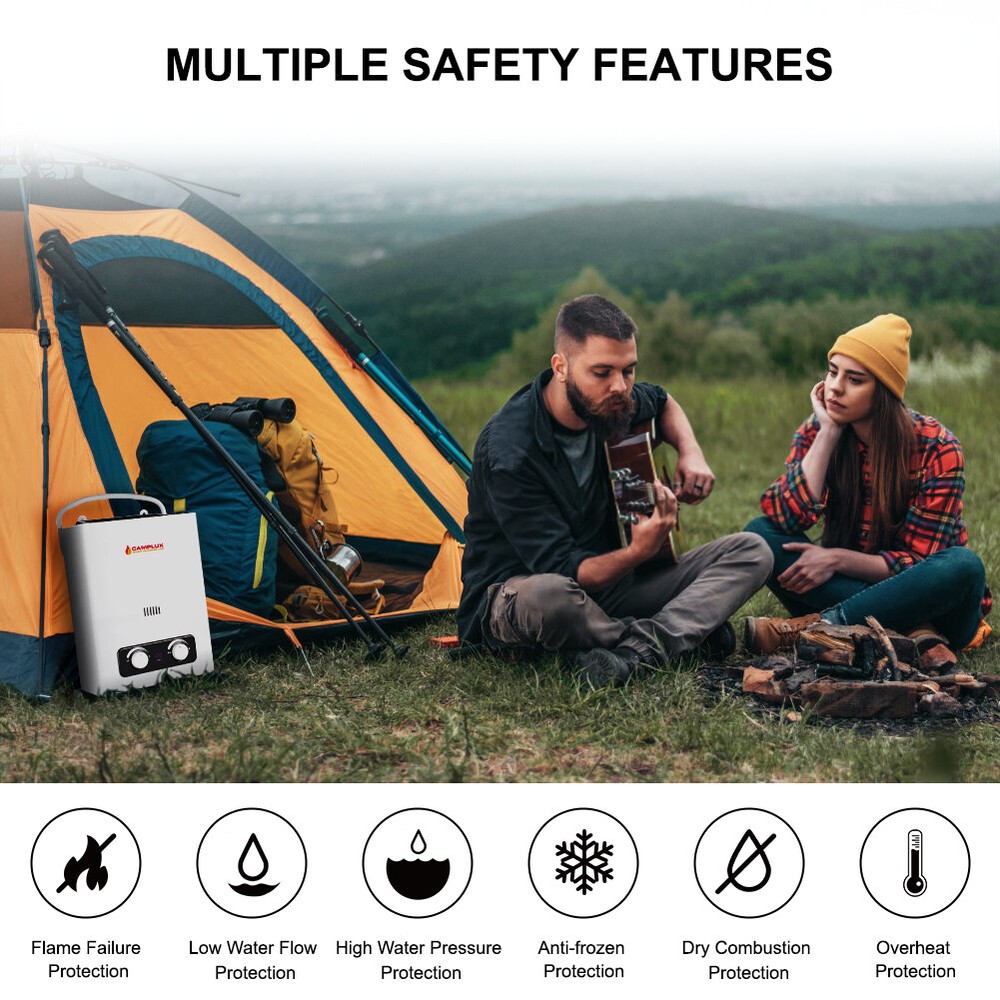 Camplux Tankless Gas Water Heater Portable Instant Shower System Outdoor Camper