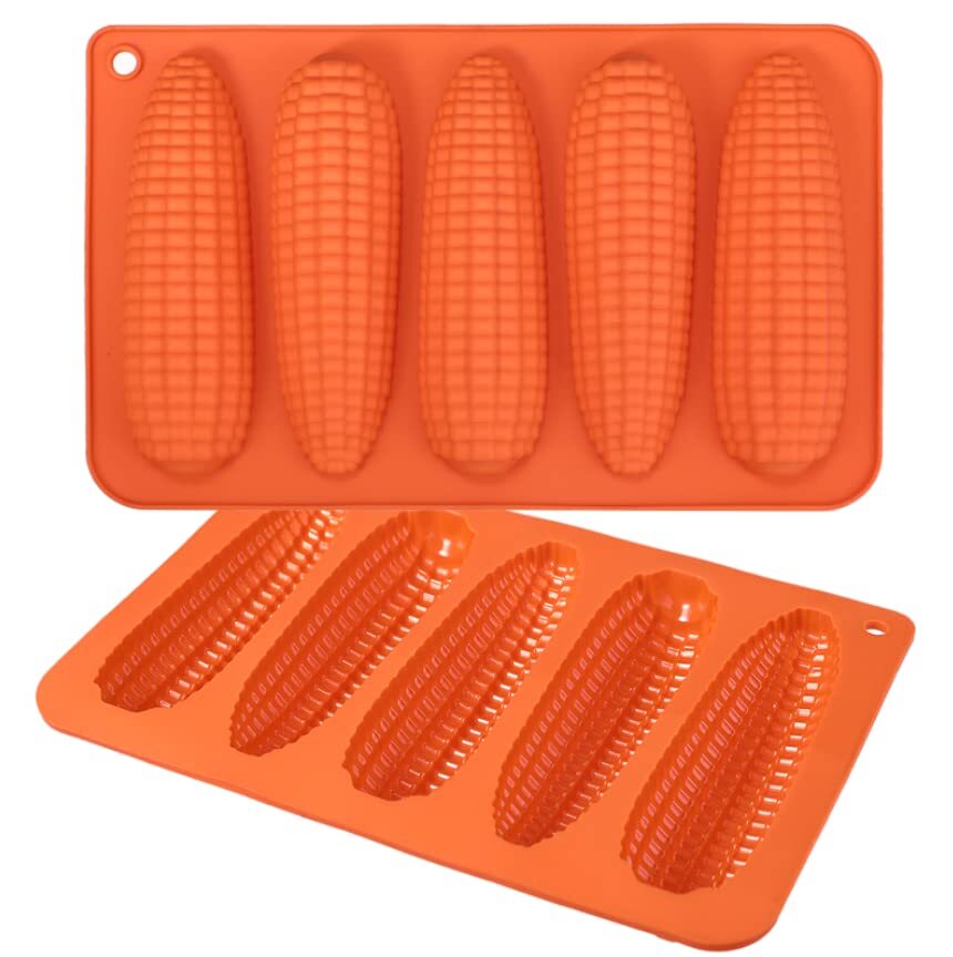 Corn Stick Bread Pan Set of 2 Silicone Corn Cob Bread Molds for Baking Corn D...
