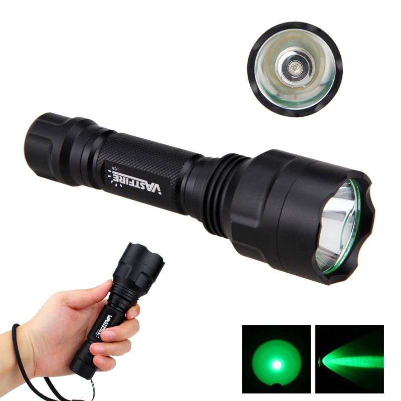 Predator Hunting Green Light LED Flashlight Torch Offset 20mm Rail Mount Kit