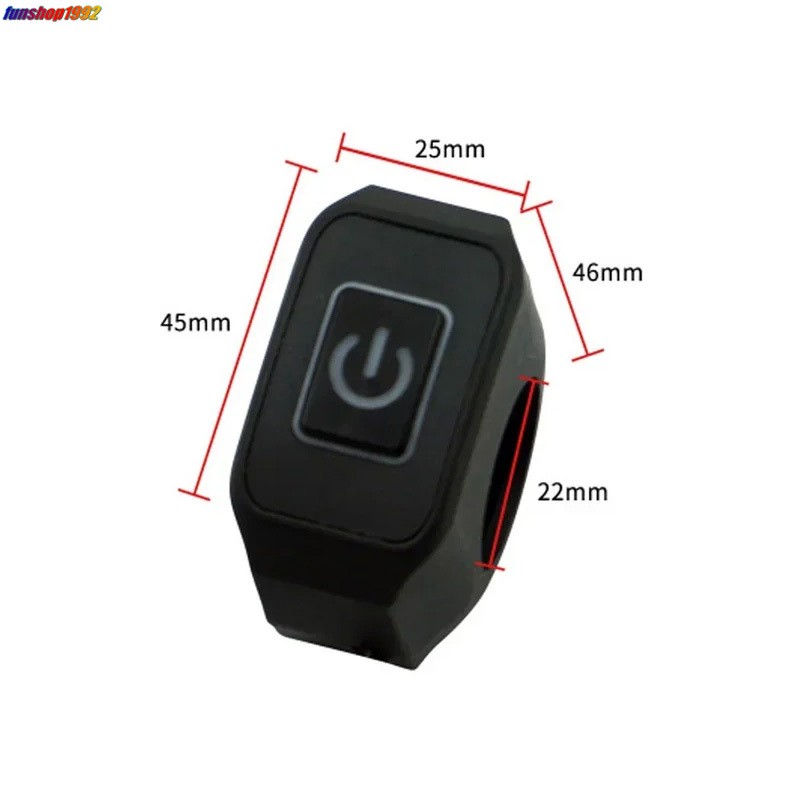 Motorcycle LED Light Switch Button 22mm Handlebar Switch Self-locking Accessory