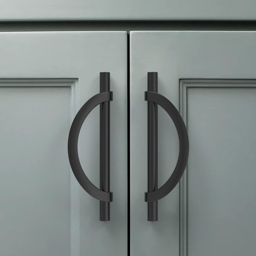 10 Pack Matte Black Cabinet Pulls 5 Inch HoleCenter KitchenCabinet PullsHardware