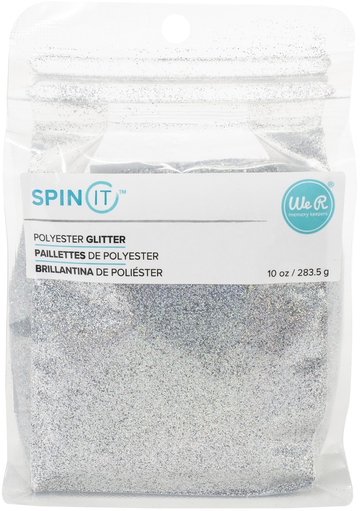 We R Memory Keepers Spin It Extra Fine Glitter 10oz-Silver Holographic - 2 Pack