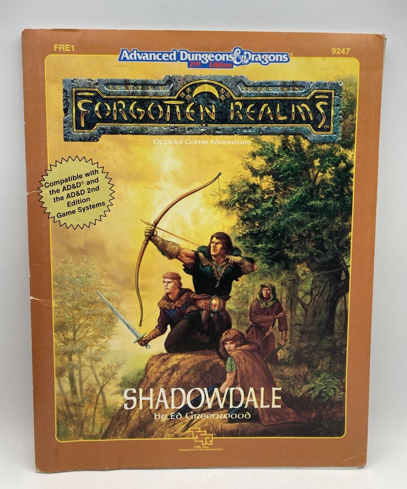 1989 Advanced Dungeons & Dragons - Shadowdale - with Map TSR 9247