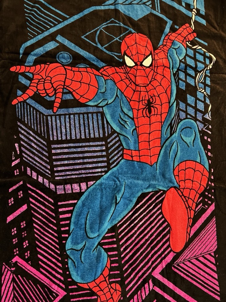 Vintage Spiderman Beach Towel Marvel Comics