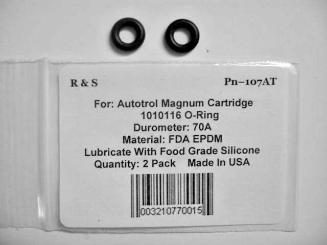 2 Autotrol 1010116 Magnum Cartridge O-Rings / R&S 107AT / FDA EPDM Material