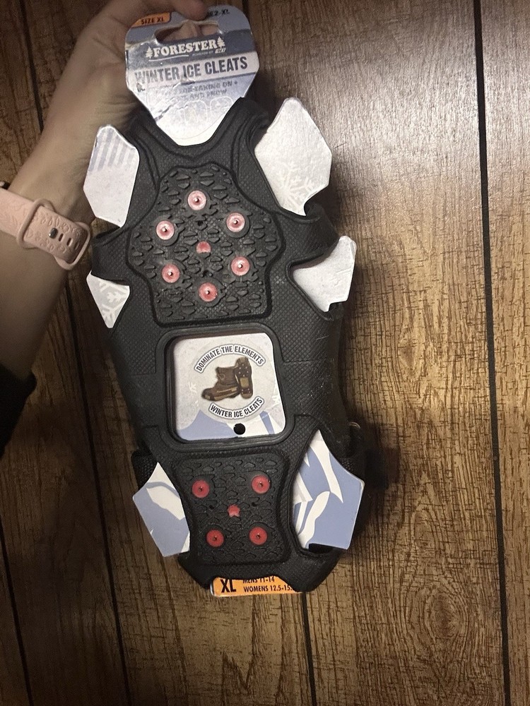 Forester Adjustable Reusable Winter Ice Cleats Black XL